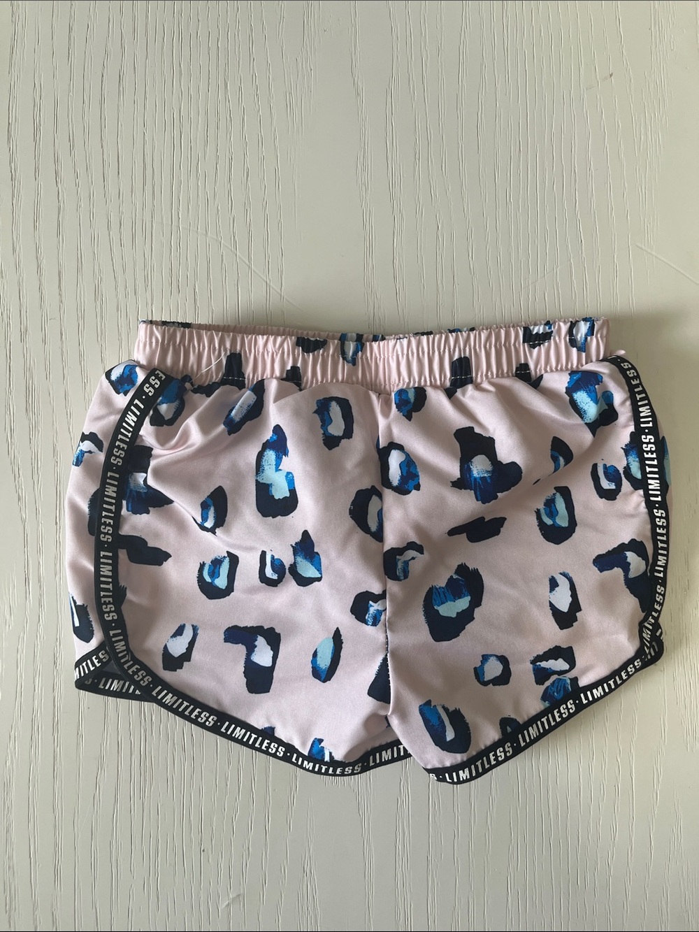 Ideology Pink and Blue Leopard Print Girls' Athletic Shorts